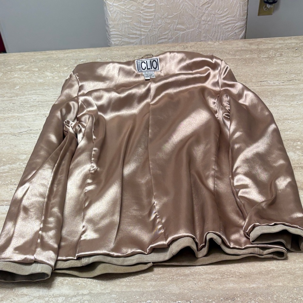 Genuine Suede Vintage Clio Women's Beige Blazer-Excellent Condition - Picture 8 of 10